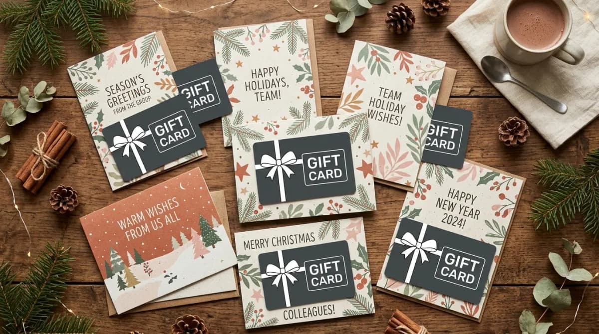 Christmas group card illustration