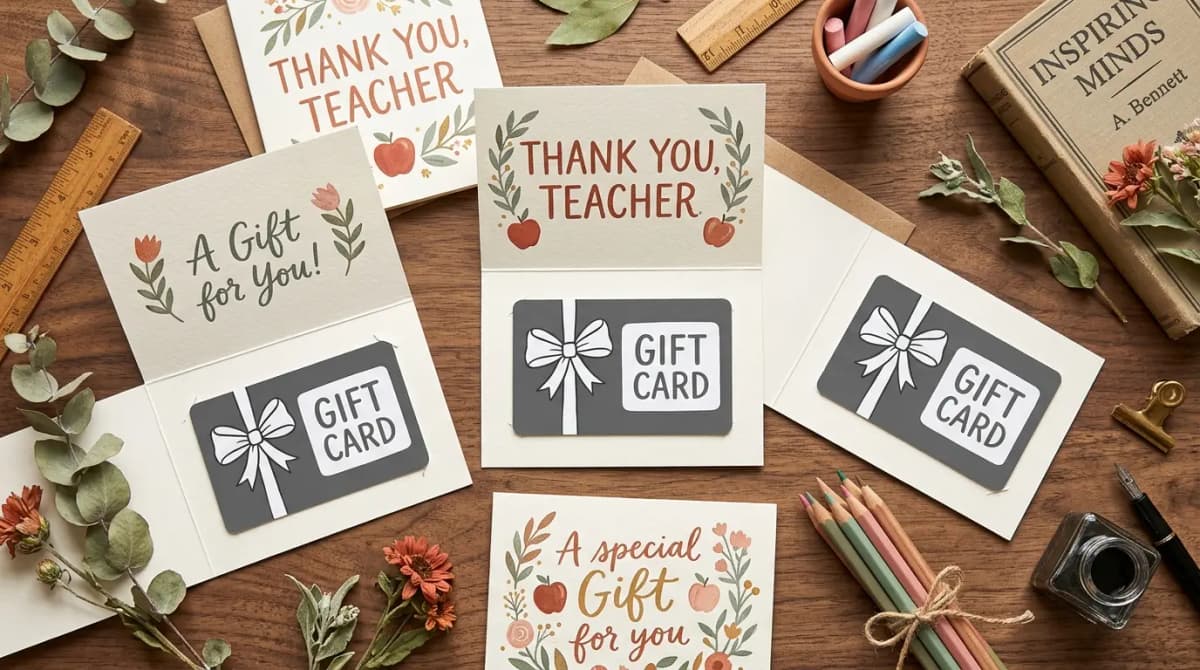 Thank You Teacher group card illustration