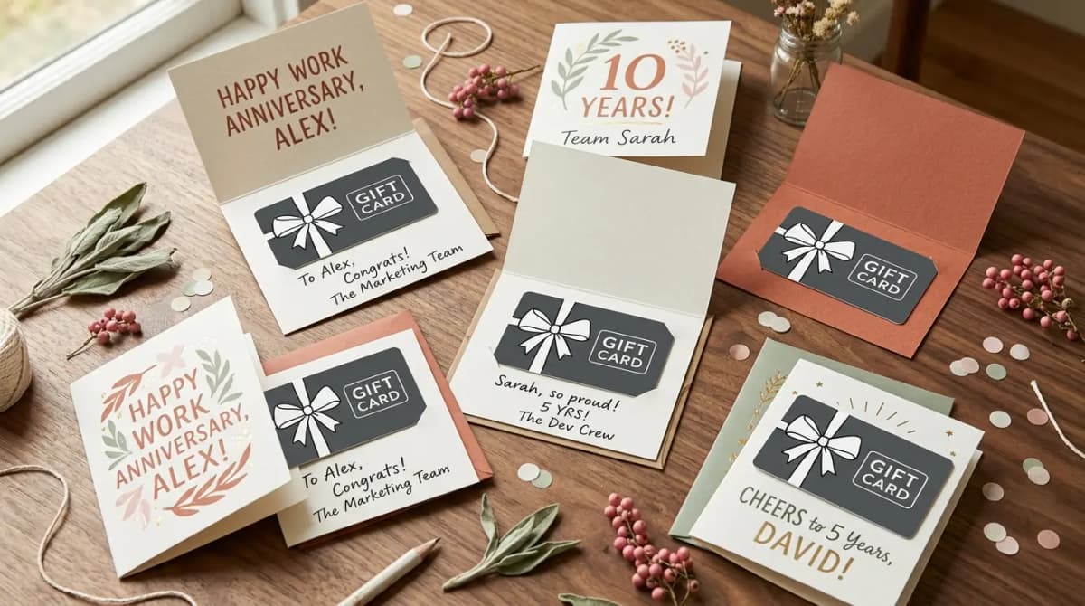 Work Anniversary group card illustration