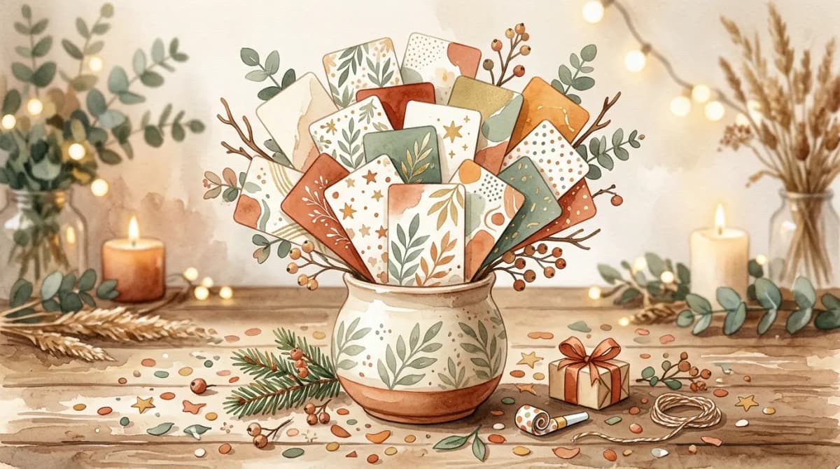 Gift card collection pot illustration