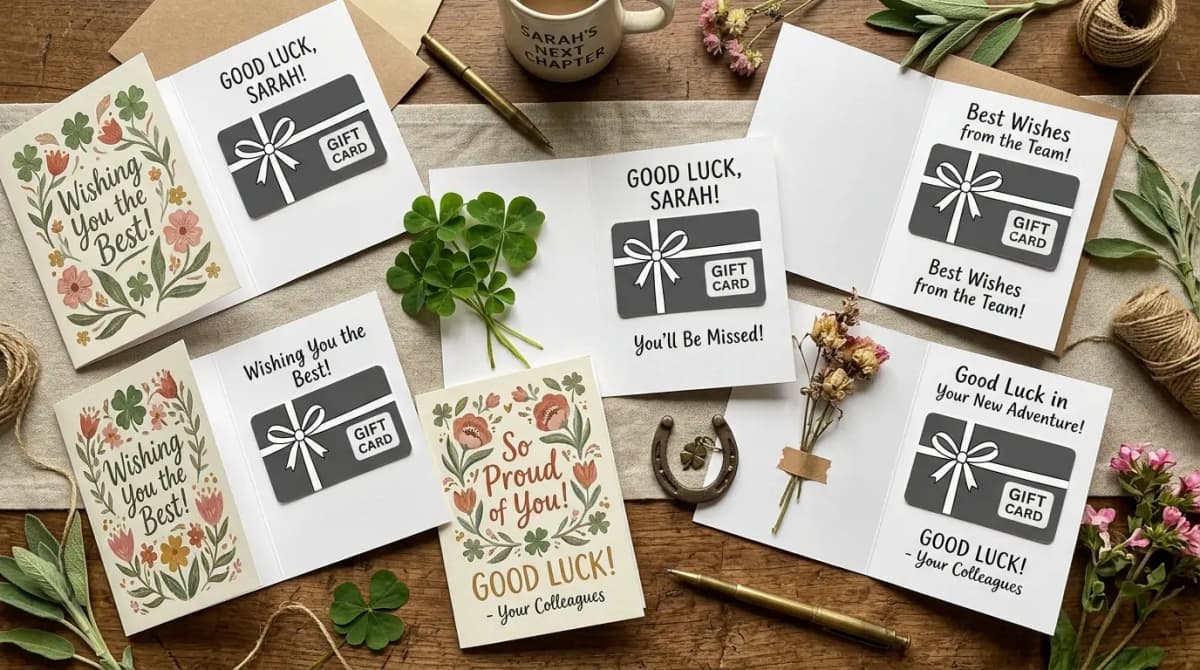 Good Luck group card illustration