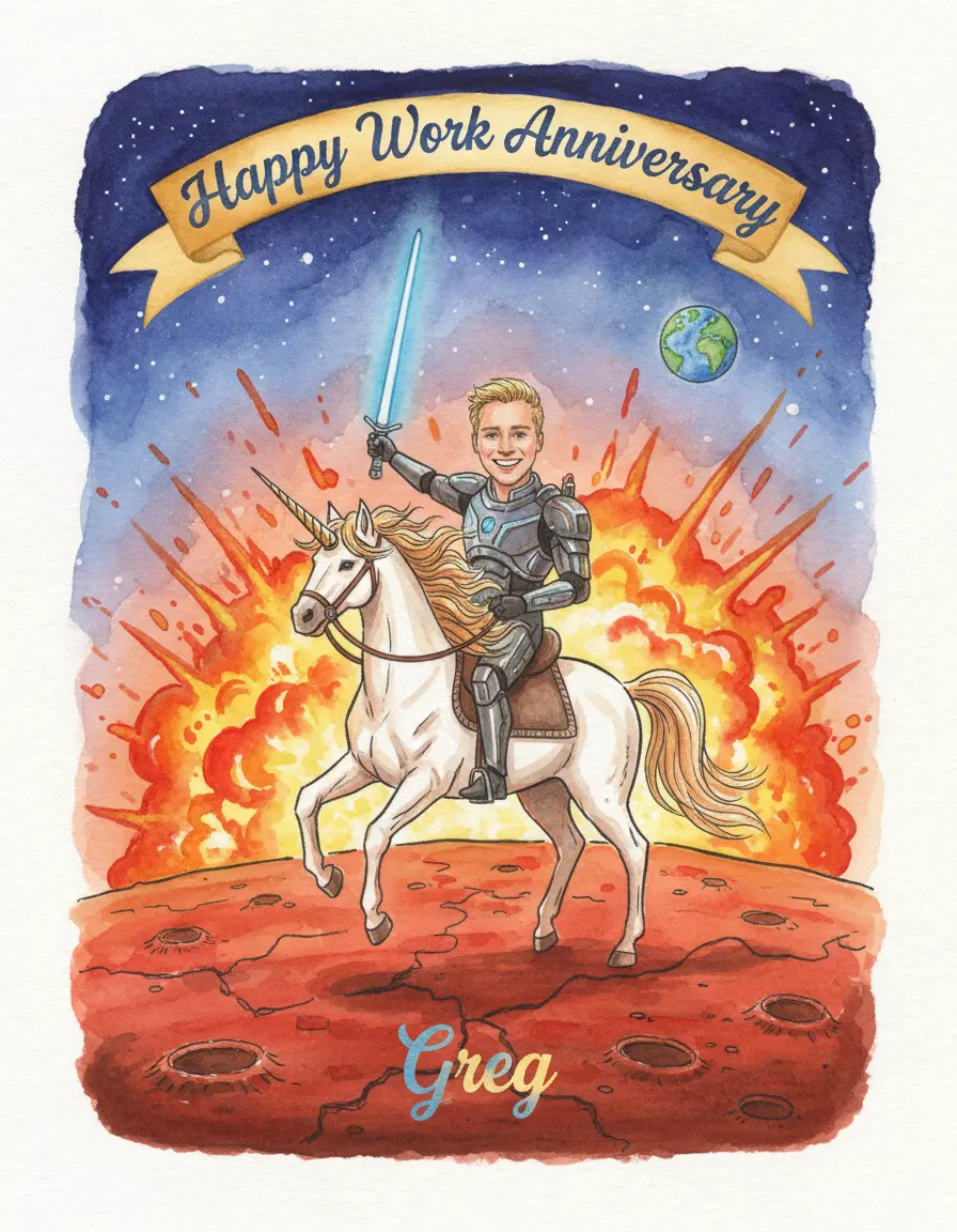 AI generated farewell card example