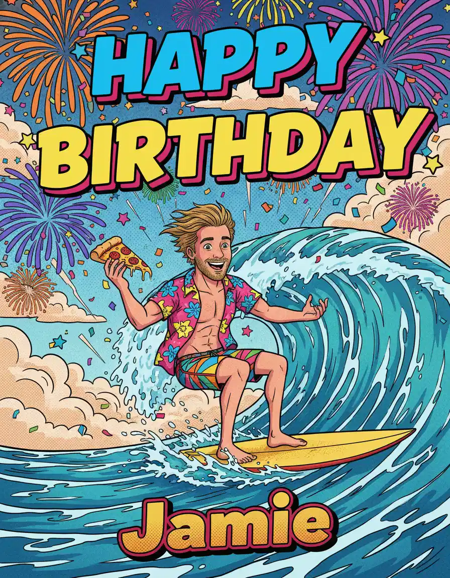 AI generated birthday card example