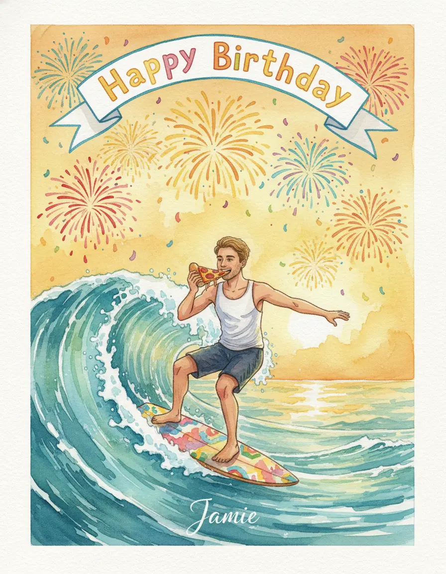 AI generated farewell card example